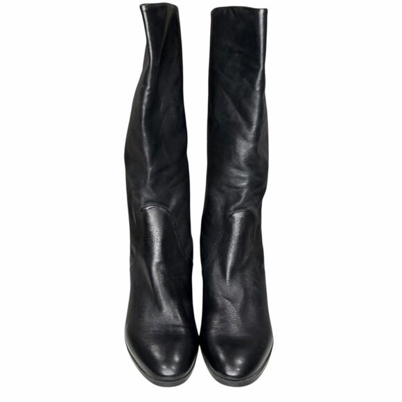 Markon Sandusky Boots 8 Black Leather Mid Calf Pull On Riding Western Equestrian - Picture 6 of 12